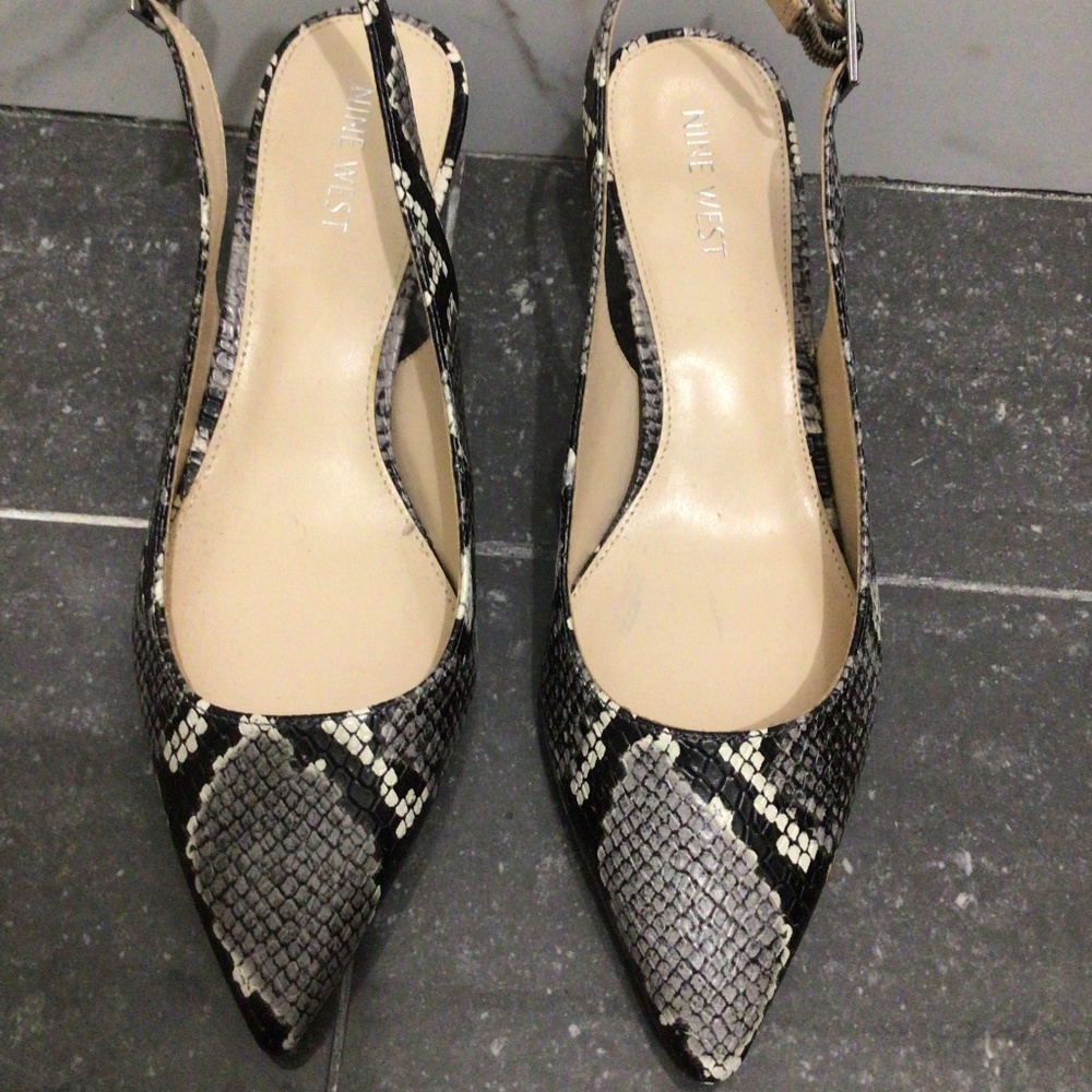 Nine west slingback crocodile heels size 7.5